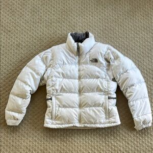 The North Face white Nuptse Puffer Jacket 700 Goose down jacket